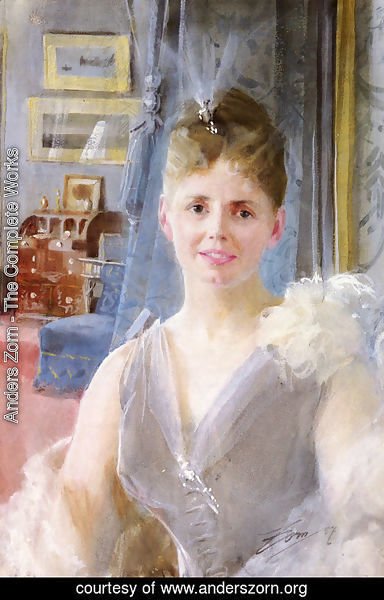 Anders Zorn - Portrait Of Edith Palgrave Edward In Her London Residence