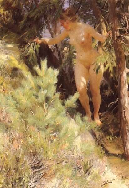 Naken under en gran (Nude under a fir) by Anders Zorn