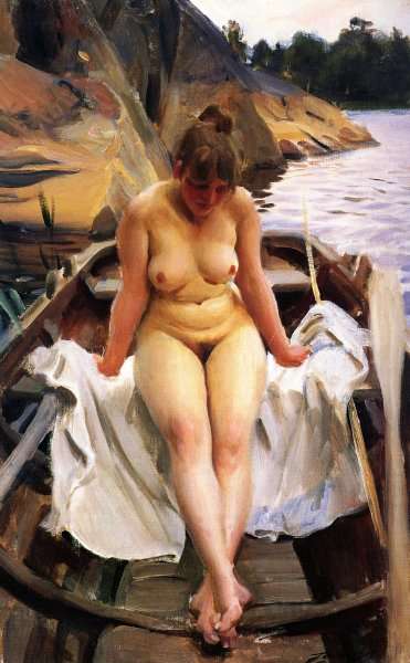 I Werners Eka (In Werner's Rowing Boat) by Anders Zorn