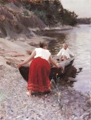 Anders Zorn - Woman in Red Skirt