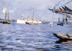 Anders Zorn - The Battleship Baltimore In Stockholm Harbor